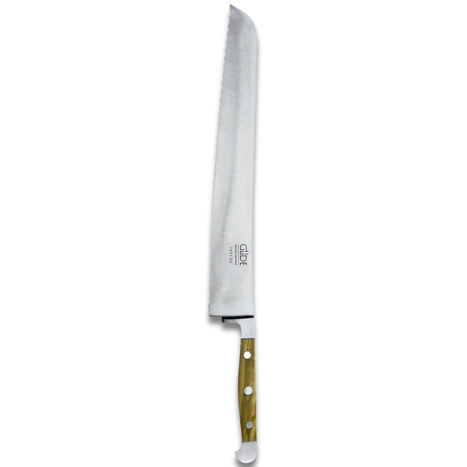 ALPHA OLIVE | Bread Knife Franz Dude 12.5 " Right hand version | Forged steel / Olive Wood Handle-3