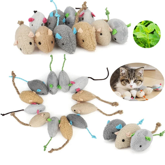 Interactive Catnip-Infused Faux Fur Mouse Toys-0