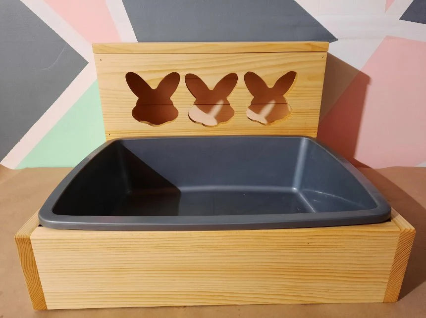 "Triple Bunny Head" Hay Feeder & Litter Box