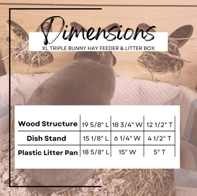 "Triple Bunny Head" Hay Feeder & Litter Box