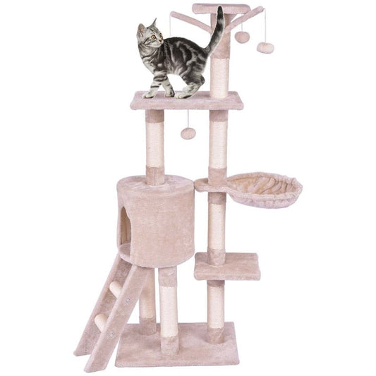 56" Condo Scratching Posts Ladder Cat Play Tree  Cats Tree Kitten House Furniture PS7009BE-0