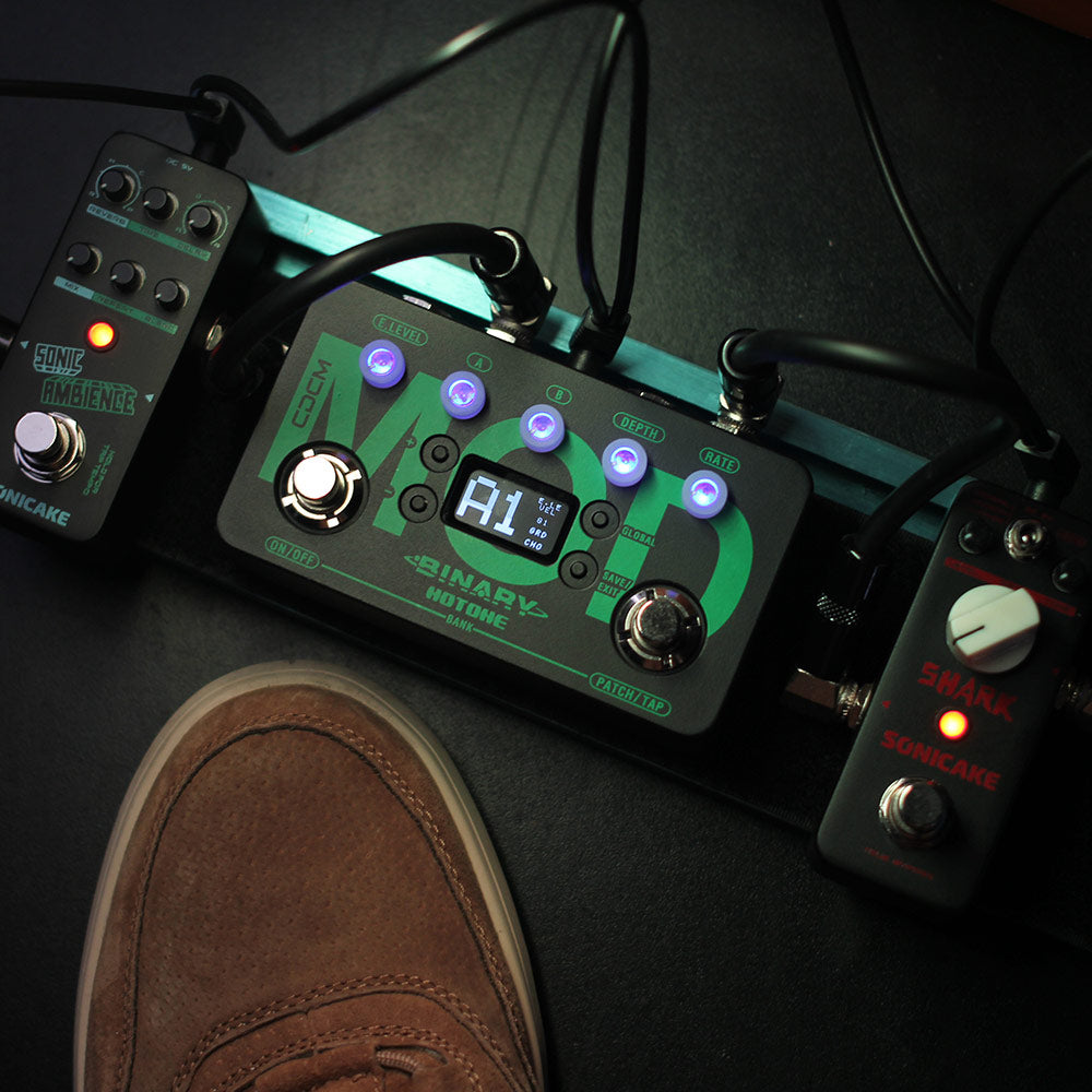 Hotone Binary Mod Multi-Mode Chorus Flanger Tremolo Phaser Rotary Vibe Wah Tap Tempo Modulation Guitar Bass Effects Pedal BME-1-1
